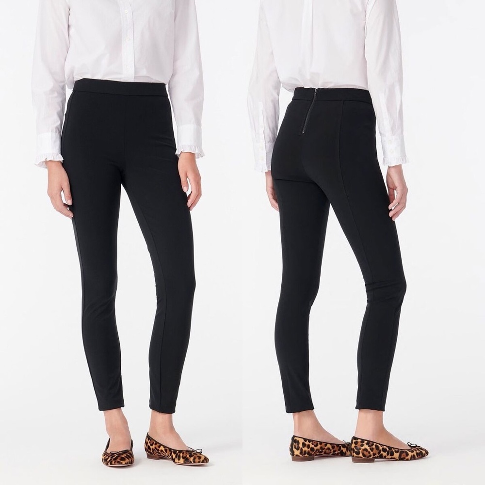 J. Crew Pixie Pants Skinny Stretch Exposed Zipper Black Size 4